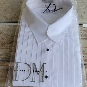 Michaels Elegant White Tuxedo Shirt